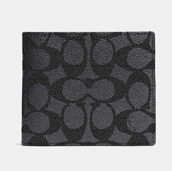 COACH Compact Id Wallet In Signature Canvas. - Picture 2 of 3